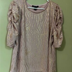 Elegant Gold and Pink Blouse